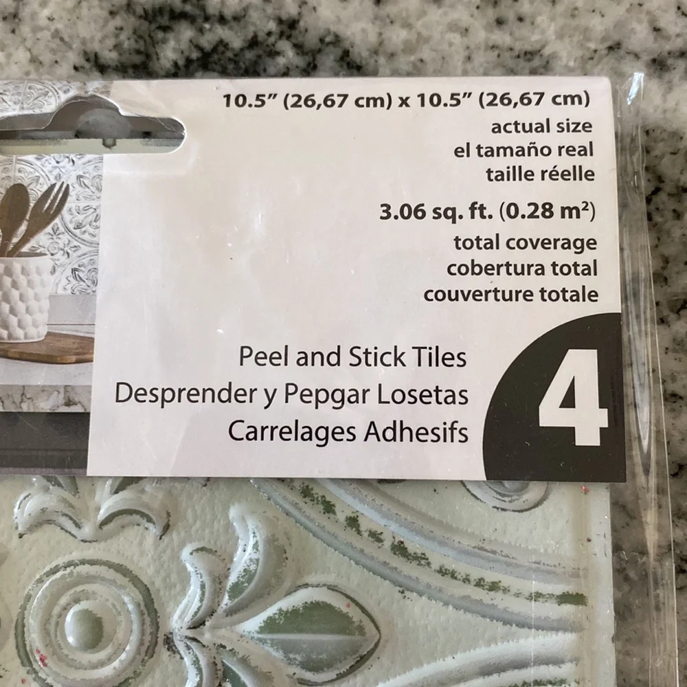 RoomMates StickTILES Faux Tin Peel & Stick Wall Tiles!
